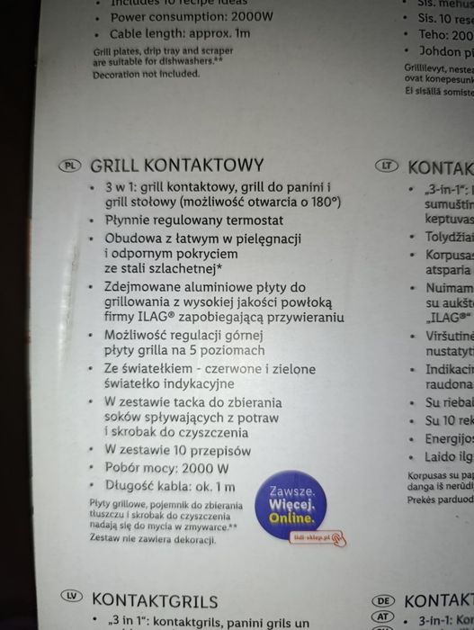 SilverCrest Grill kontaktowy 3w1