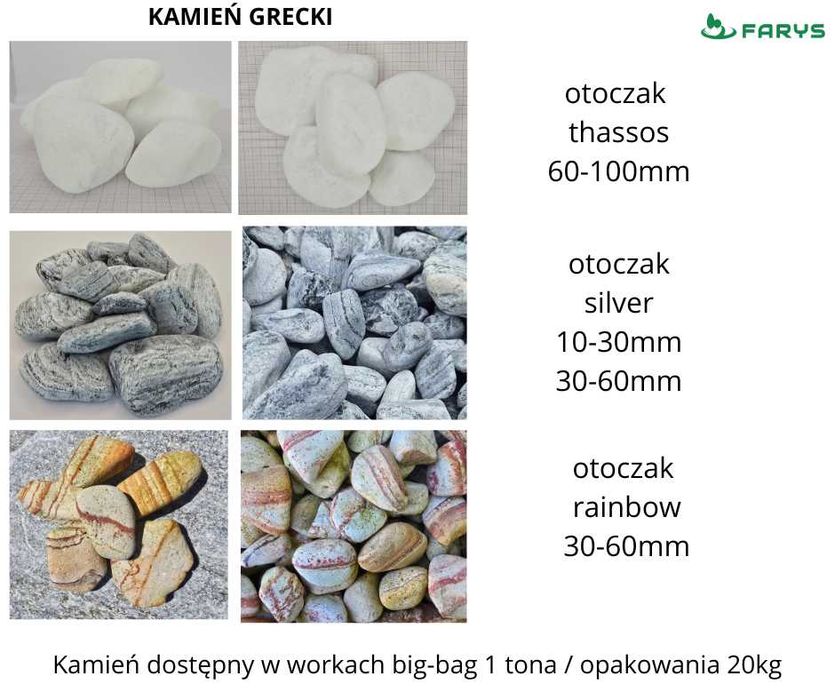 Kamień dekoracyjny i budowlany, grys, otoczak, kostka granitowa.