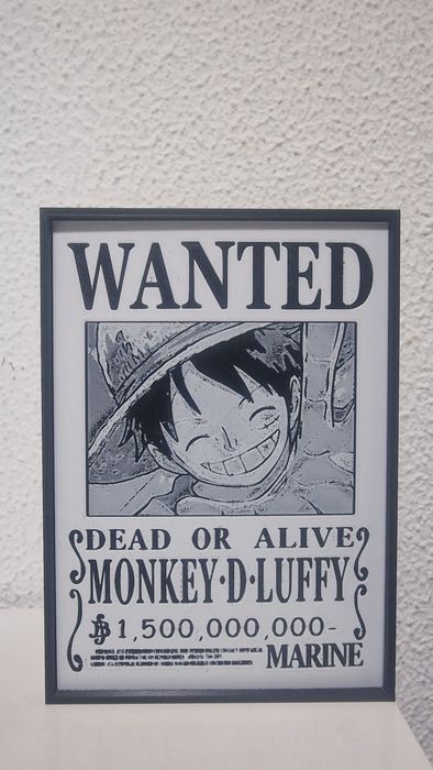 Moldura Texturizada "Wanted" OnePiece Monkey D. Luffy