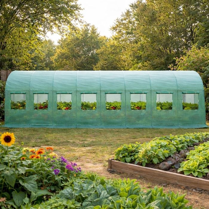 Теплиця, міцнийпарник 24  м² (8×3×2 м) оцинкована з UV-захистом