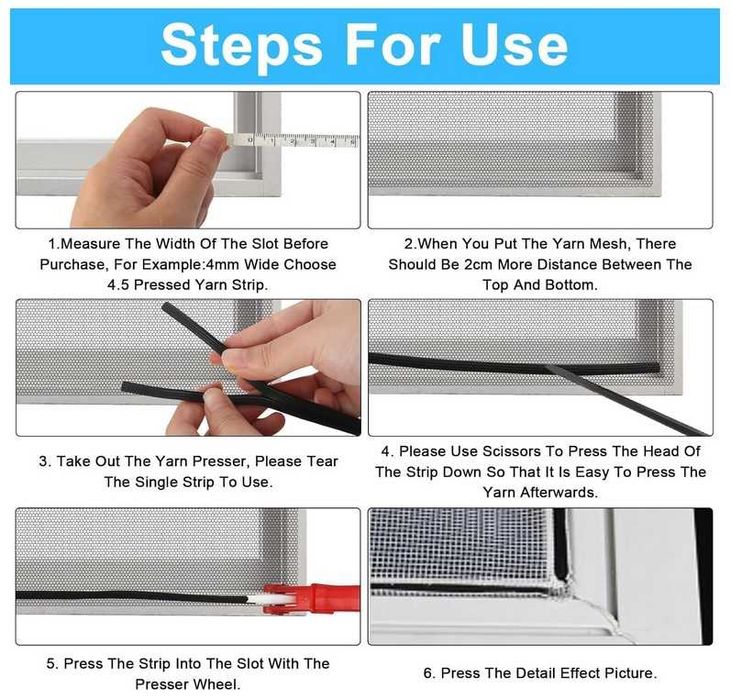 Narzędzia do montażu moskitiery okiennej AOROPS