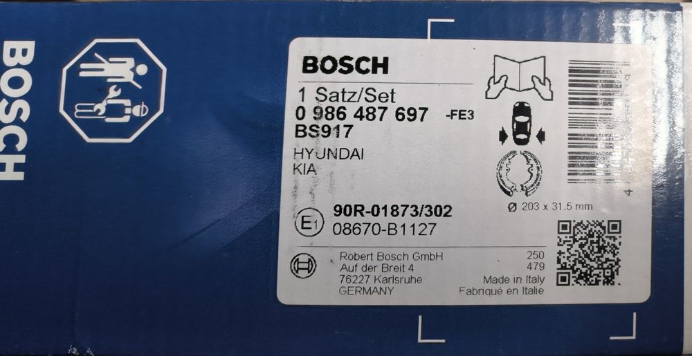 Huindai getz Гальмівні колодки барабанні (bosch)