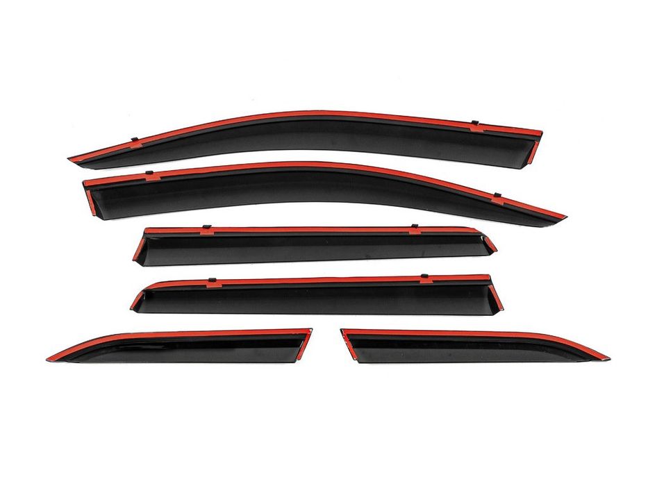 Ветровики с хромом Niken для Mitsubishi Outlander 2012-2021 рр. Поликарбонат (6 шт)