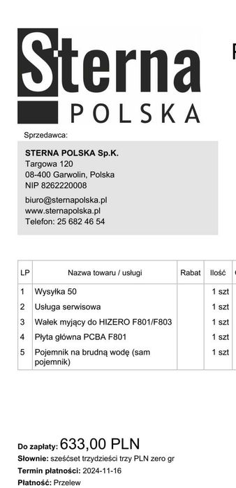 Mop Hizero po serwisie