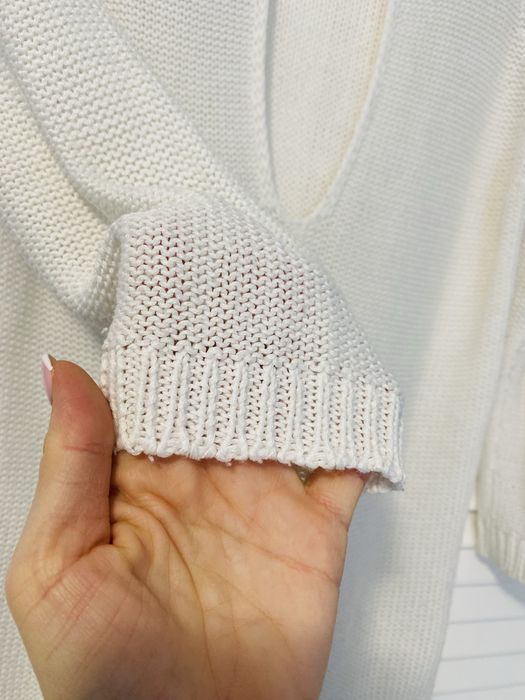 Sweterek biały zara 36 robiony jak na drutach