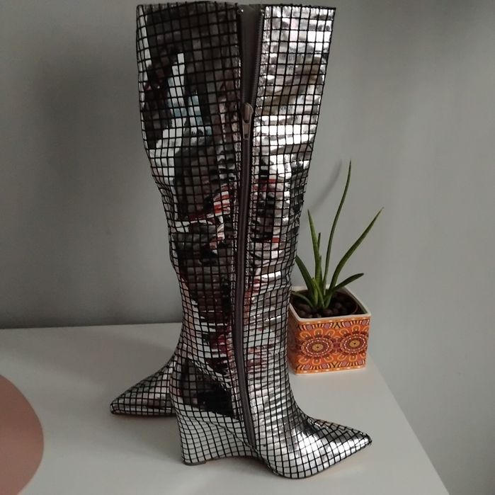 Kozaki Holograficzne 39/39.5 25.3cm. Shein.