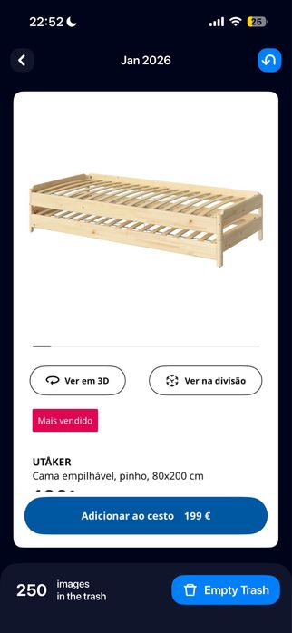 2 conjuntos camas okea empilhaveis