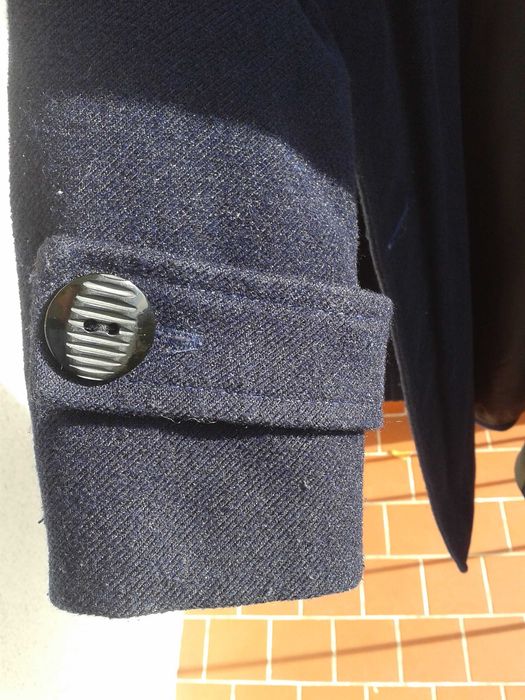 Płaszcz damski wełniany, jesień/zima, granatowy, rozmiar 38