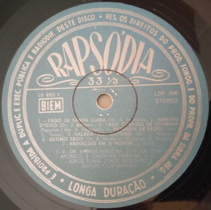 José Afonso, Barros Madeira, etc. - - - - - Coimbra Serenade	- - --	LP