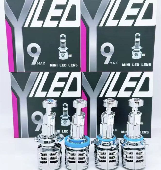 Комплект LED ламп с линзой H7, 10000 Лм, 6000K, CSP 3570