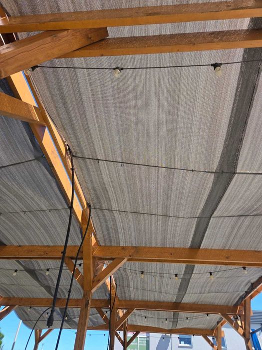 OKAZJA! PERGOLA DREWNIANA 14,1 x 7,2 m (102 m²) z systemem zraszania - 8 pól