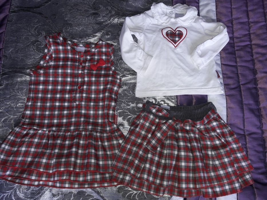 Komplet dla dziewczynki sukienka spódnica bluzka Coccodrillo 74 i 80