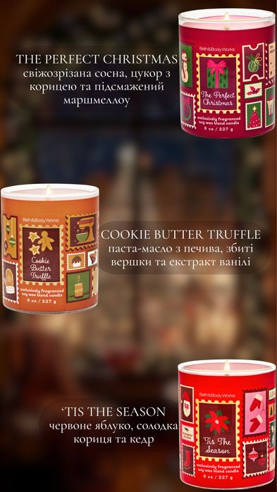 Свічки Bath and Body Works на 1 гніт