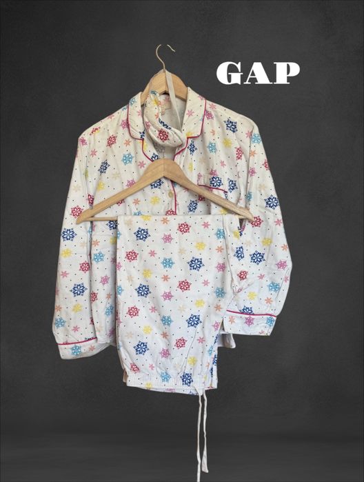 Piżamy GAP z maseczką na oczy do spania M bawełna spodnie i koszula