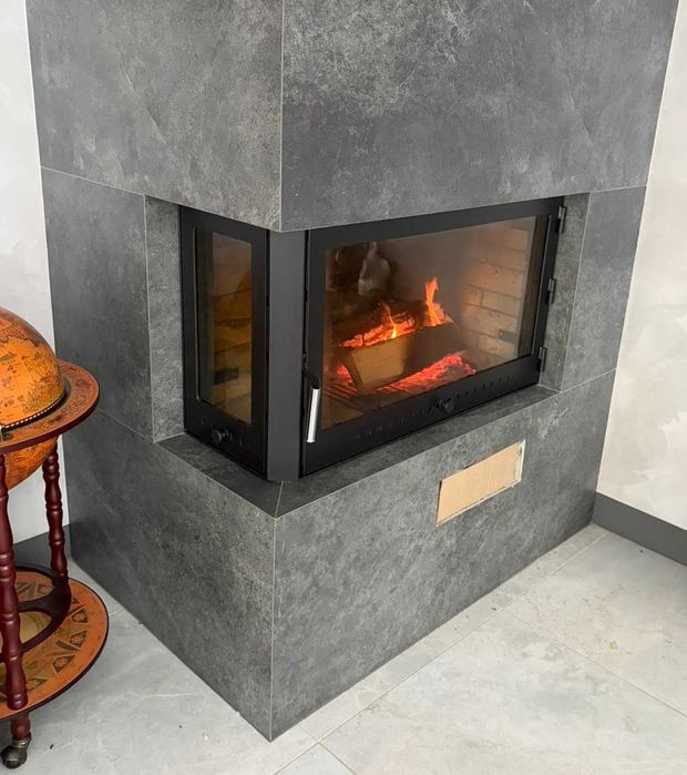 Дверці кутові для каміна, угловые дверцы в камин, дверка каминная