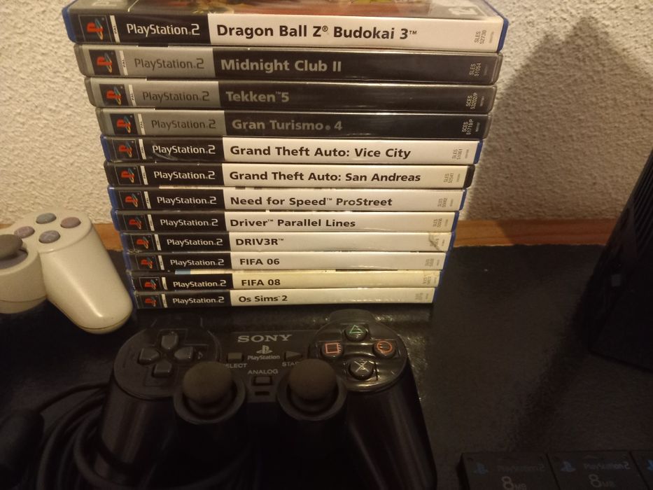 PlayStation 2 Console + Controllers + Games + Memory Cards64354198683651121