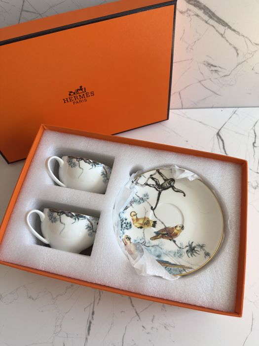 Чайний набір, сервіз hermes, чайный сервиз, чашки, набор эрмес, ермес