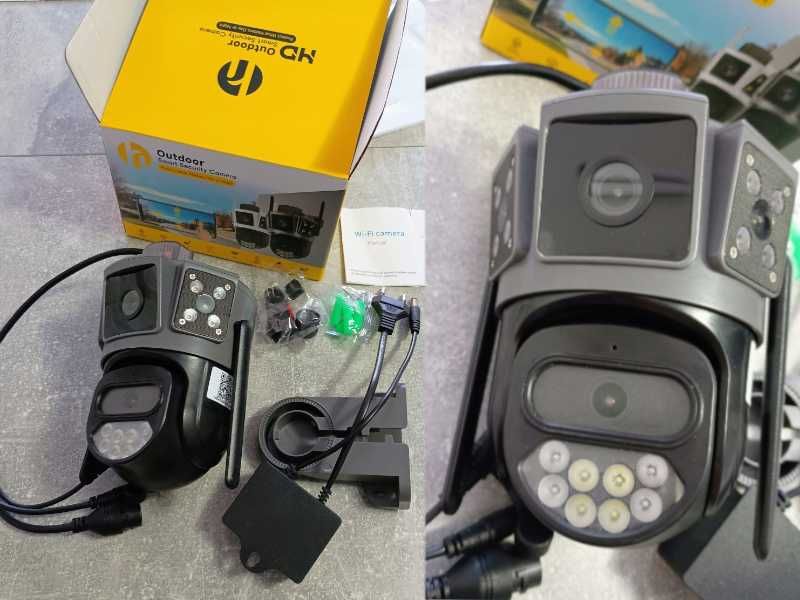 Kamera Zewnętrzna Podwójna Nagrywanie Audio Obraz Obrotowa