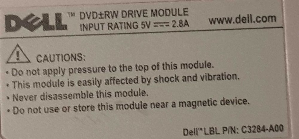 Drive DVD±RW Dell para series D Inspiron/Latitude C3284-A00 (0FD318)