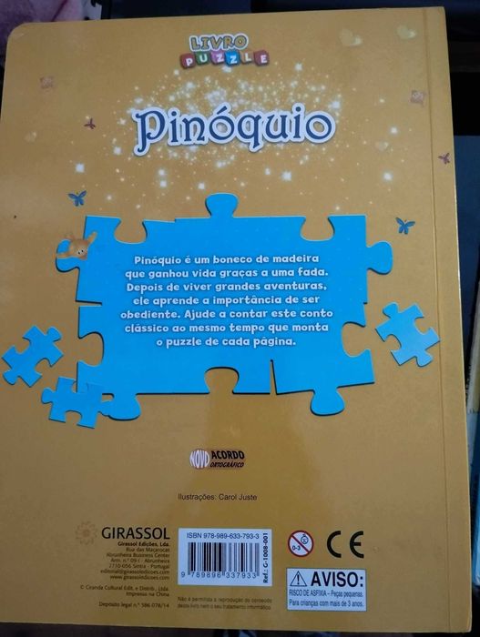 Livro Puzzle Pinóquio