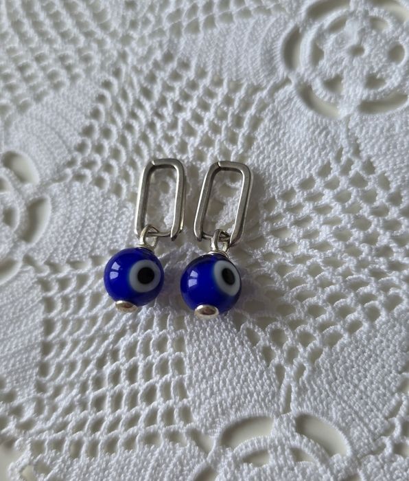 Kolczyki oko proroka evil eye nazar szkło earrings