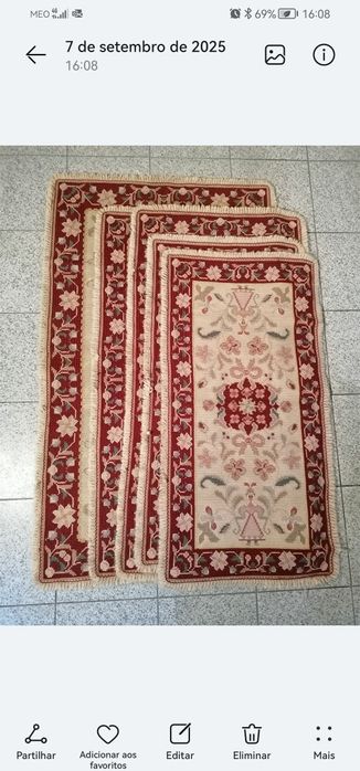 Conjunto de Tapetes de Arraiolos - Bordô