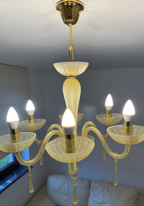 Włoski szklany  żyrandol