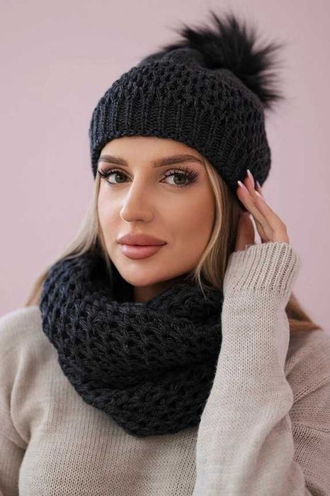 Zimowe komplety damskie czapka komin polska produkcja PLK4