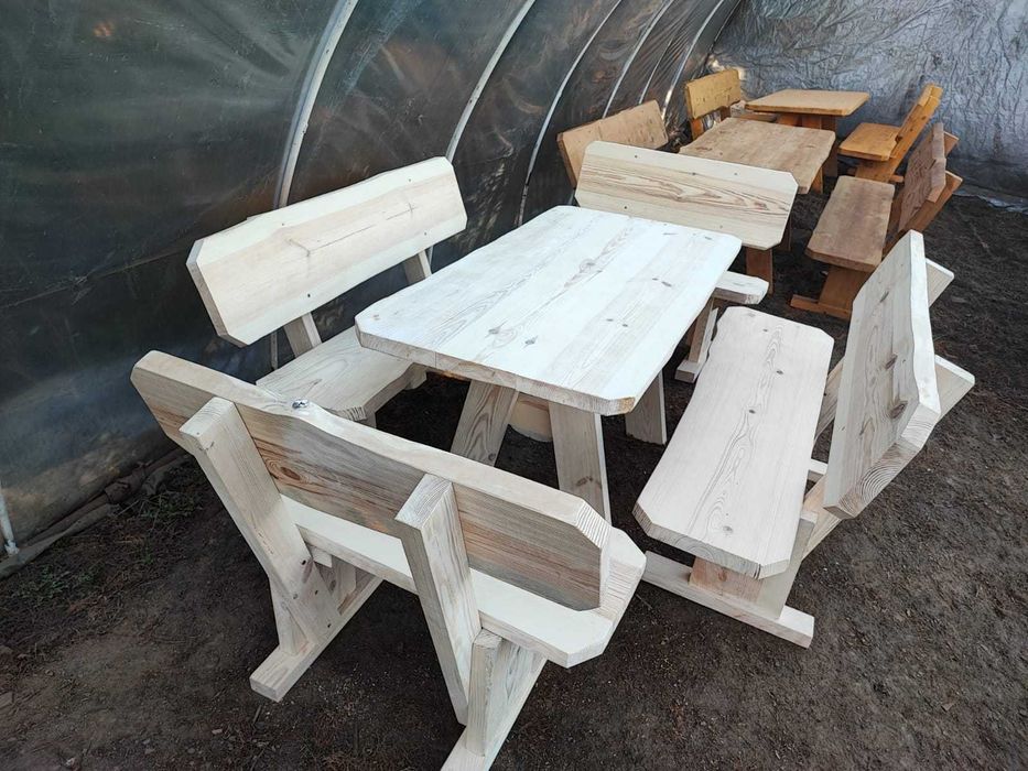 Meble ogrodowe drewniane góralskie biesiadne LITE DREWNO :