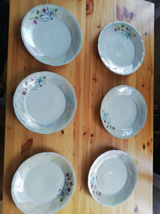 Talerze porcelanowe obiadowe 6szt prl