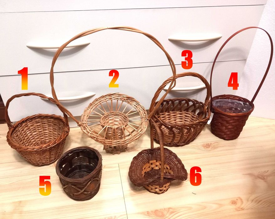 Koszyczki wiklinowe ozdobne – dekoracja małe koszyki -6 szt.