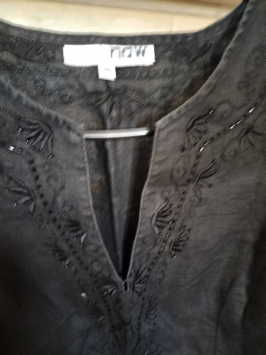 Czarną lniana bluzeczka rozm s-m