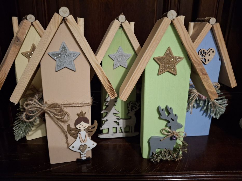 Domki dekoracja swiateczna