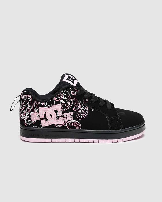 Кожаные кроссовки DC Shoes Court Graffik чорні кросівки дс корт графік