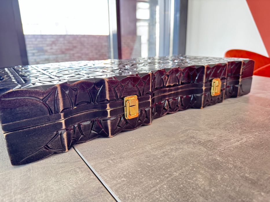 Шікарні різбляні нарди ручної роботи з дерева липи