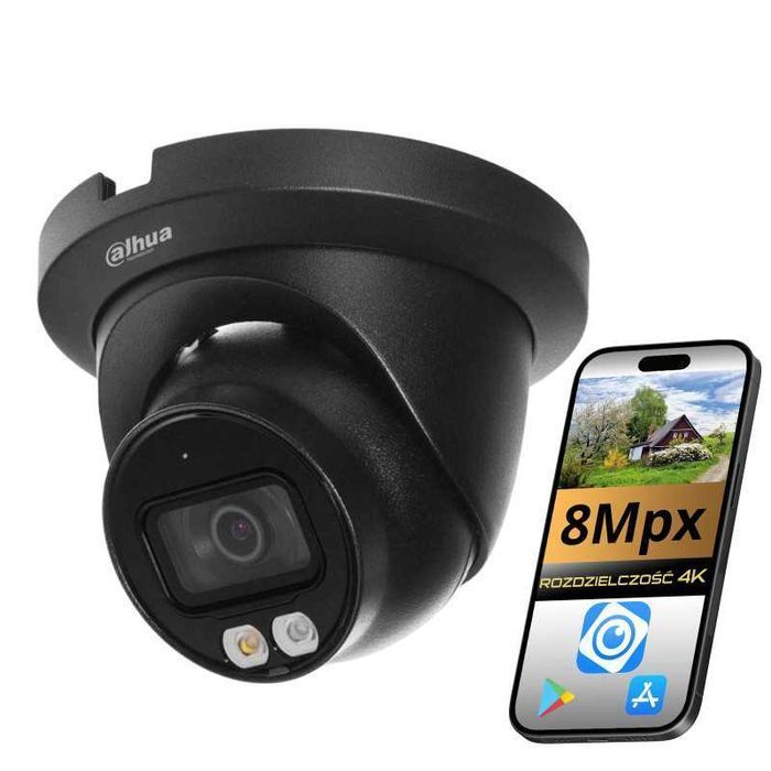 Dahua IPC-HDW2849TM-S-IL Kamera IP 8MPx kopułka czarna PoE IP67