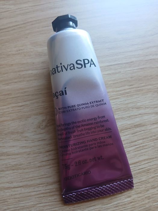 Creme de Mãos Nativa SPA Açaí O Boticário 75g NOVO AINDA SELADO