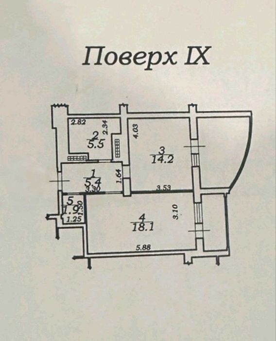 1к. квартира (евродвушка) ЖК ТИРАС