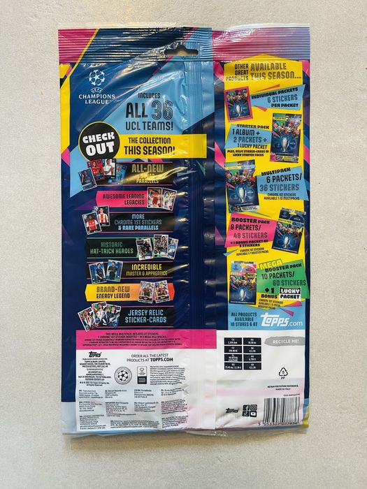 Mega Multipack official sticker collection naklejki piłkarskie UEFA Champions league 2025/2026