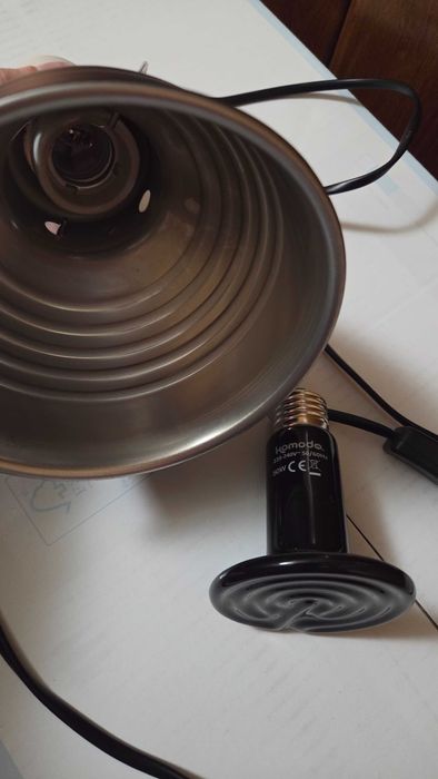 Porta-lampadas com lâmpada de cerâmica para répteis