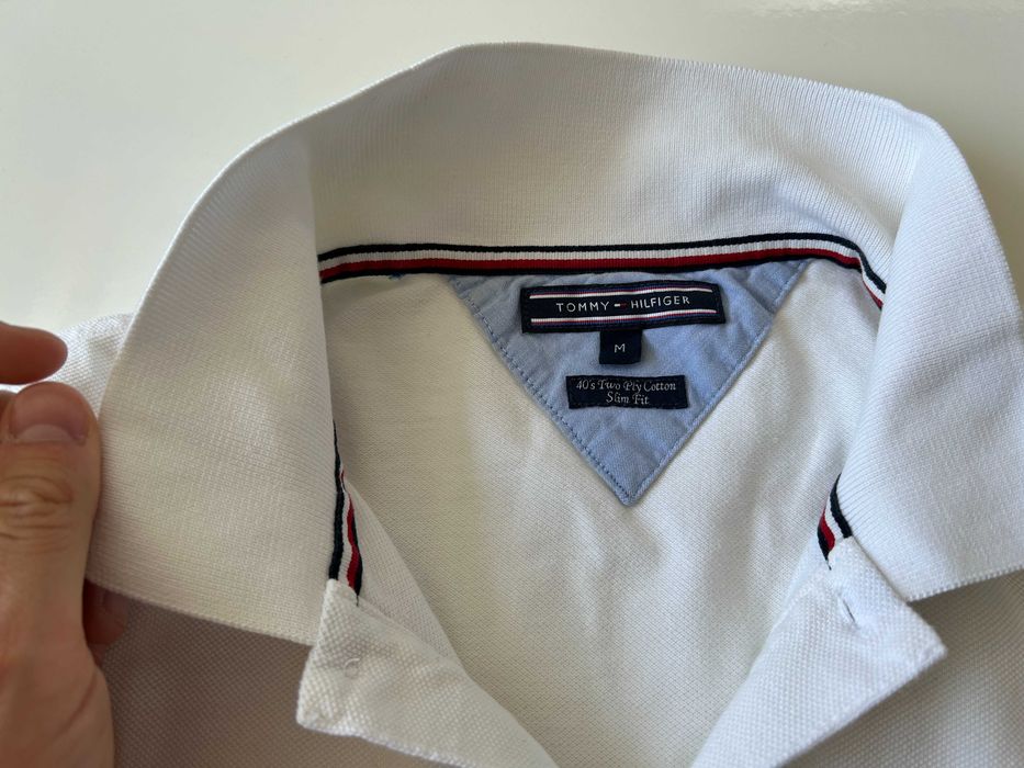 Koszulka polo Tommy Hilfiger biała M Slim fit