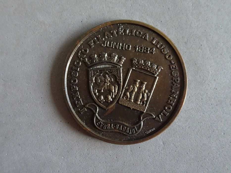 Medalha I Exposição Filatélica Luso-Espanhola Junho 1984 Évora Badajoz