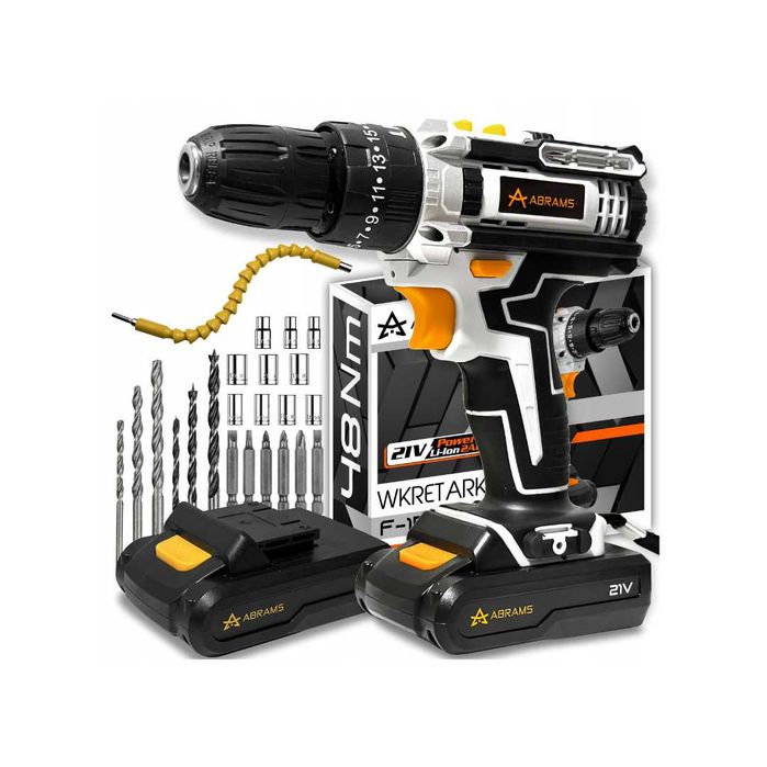 Wiertarko Wkrętarka Akumulatorowa Udarowa 2x aku 21v Walizka Wydajna