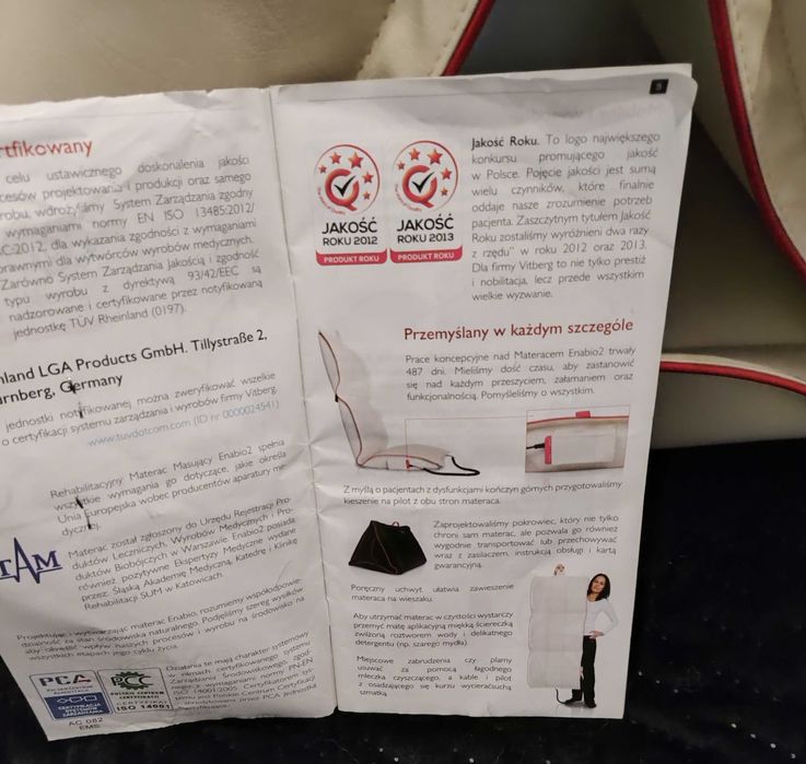 Materac rehabilitacyjny masujący Vitberg Enabio 2