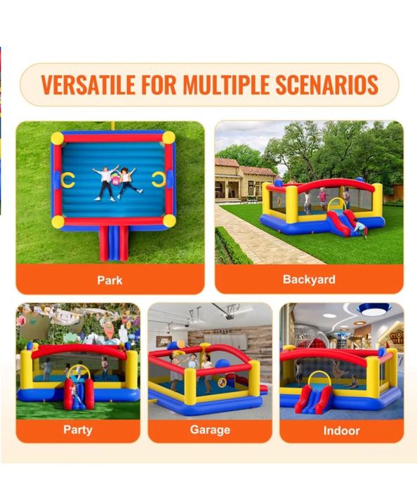 Дитячий надувний батут (4.5х4.4 м) з гіркою та насосом