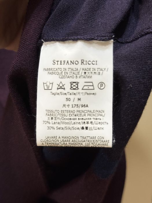 Оригінальне поло Stefano Ricci з вовни та шовку, нове, розмір 50