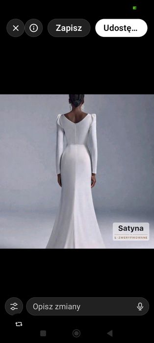 suknia ślubna satyna