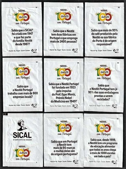 Pacotes de Açúcar - Sical 2023, Série Nestlé 100 anos em Portugal Póvoa ...