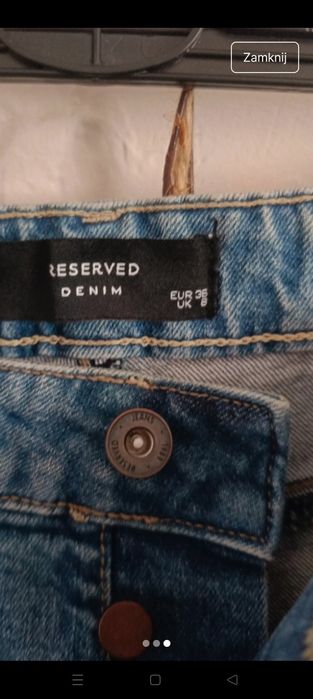 Spodnie jeans  Reserved Denim Collection, rozm 36 wysoki stan prosty nogawki