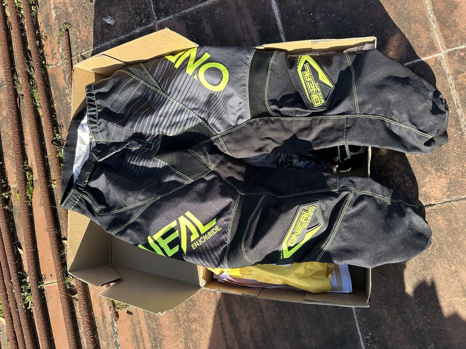 Equipamento motocross oneal amarelo